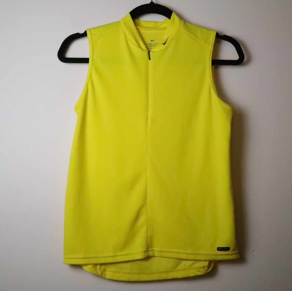 NIKE Dri fit medium neon yellow sleeves top